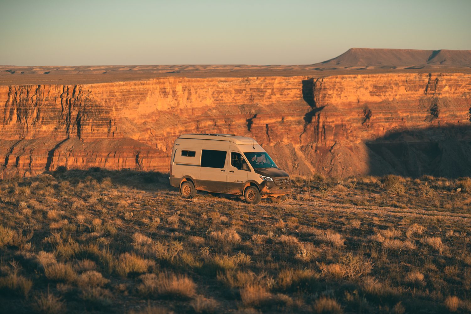 Mercedes sprinter on north rim of the grand canyon