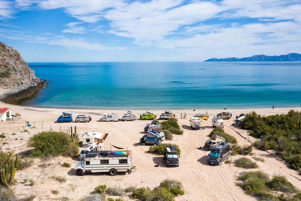having a party on a baja beach